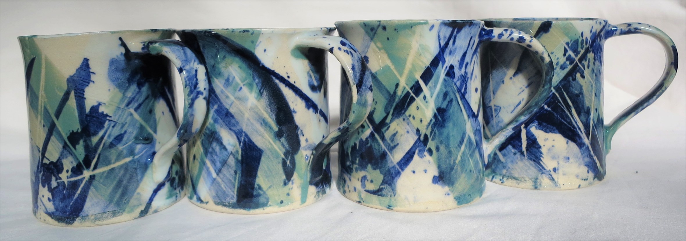 Splash Blue Mugs x 4 (2)